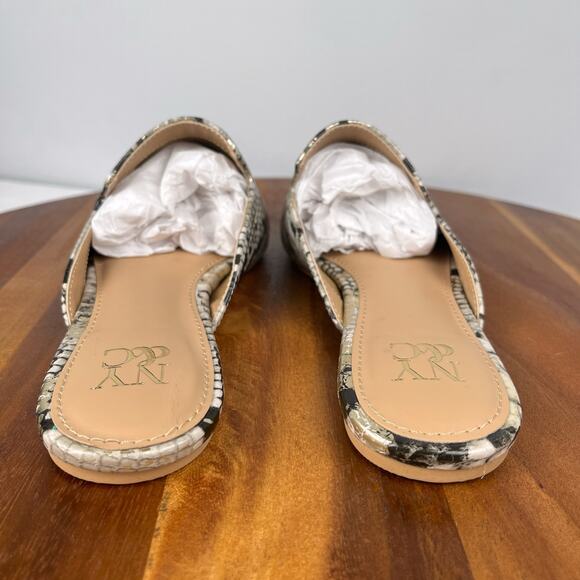New York & Co Kate Flat Mule Snakeprint Ivory Womens Size 6.5 Flats Mules Shoes - Picture 6 of 16